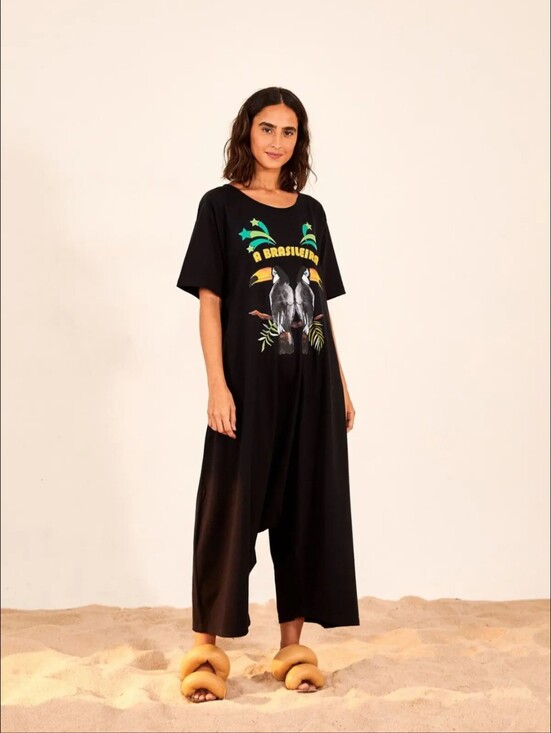 FARM Rio Pants - FARM RIO Brasileira Jersey Jumpsuit Sz L